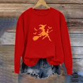 thumbnail image 4 of Inverlee Halloween Sweatshirts Women Plus Size Pumpkin Ghost Print T-shirt Work Crewneck Sweatshirt Long Sleeve Tunic Pullover Tops Halloween Clothes, 4 of 5