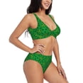 thumbnail image 2 of Wukai St Patrick's Day5 Women's Bikini Set Two Piece,wimsuit High Waisted V Neck Twist Front Adjustable Spaghetti Straps Bathing Suit-XX-Large, 2 of 7