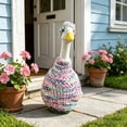 thumbnail image 4 of SHENGXINY Porch Goose Outfit, Cute Knitted Sweater with Hat Goose Clothes for Front Door Patio Garden Decoration White 23 in, 4 of 6