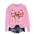 thumbnail image 6 of Jjayotai Women's Cute Bow Printed Christmas Sweatshirts, Long Sleeve Casual Crewneck Shirts, Funny Loose Fit Holiday Outfits Pink-4 XL, 6 of 6