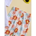 thumbnail image 6 of Inevnen Toddler Baby Girl 2nd 3rd 4th Birthday Outfit Two Groovy T-Shirt Tops Floral Flare Pants Summer Clothes Set, 6 of 8