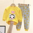 thumbnail image 2 of Hrsba Kids Outfit Set Long Sleeve Crew Neck Top and Elastic Waist Pants 2 Piece Set for Daily Wear Cool Season for 6 Months-10 Years, 2 of 3