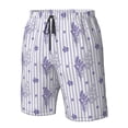 thumbnail image 6 of Uemuo Bouquet and Lavender Flowers Pattern Men's Swim Trunks Hawaiian Beach Bathing Suit Swimsuits Beach Quick-Dry Shorts with Pockets-, 6 of 9