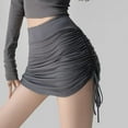 thumbnail image 5 of Xpqbb Women Summer Mini Skirts Drawstring Sexy High Waist Wrapped Hip Skirt Female Wild Solid Folds Slim Elastic Shorts Skirts, 5 of 10