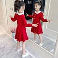 thumbnail image 4 of Vestido de niña Primavera y Otoño estilo estudiante estilo occidental Falda estilo Chanel Ropa infantil mediana y grande Vestido de princesa, 4 of 4