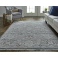 thumbnail image 5 of HomeRoots 513708 8 x 10 ft. Gray Floral Power Loom Stain Resistant Rectangle Area Rug, 5 of 5