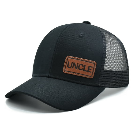 CYYFXKA Uncle Hat for Men, Gifts For Uncles, Leather Patch Adjustable Uncle Trucker Baseball Caps For Father's Day Birthday Gift