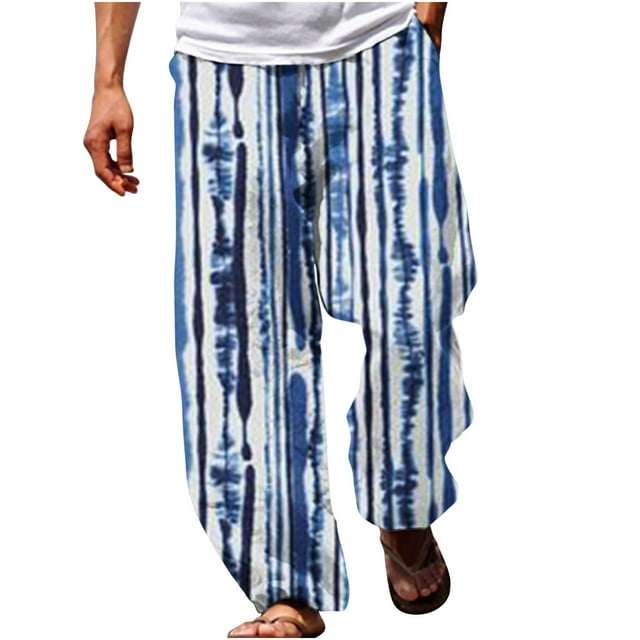 Birdeem Men Summer Casual Fashio 3D Printing Elastic Waist Straight Trousers