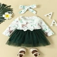 thumbnail image 2 of FNNMNNR Newborn Baby Girl Dress Print Long Sleeve A-line Dresses + Headband 2Pcs Fall Outfits, 2 of 8