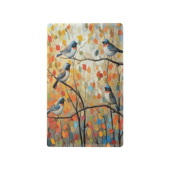 Switch Panel Switch Decoration 2.76x4.53x0.28 Inches Unused Outlet Cover Switch Plate Wall Plates Living Room Kitchen Bedroom Study Switches Colorful Trees Pretty Birds