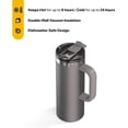 thumbnail image 2 of 20oz Road Trip Travel Mug with Lid and Handle, Ceramic Lined, Insulated, Stainless Steel, Metal, Double Wall Vacuum-Insulation, Portable Coffee, Tea Cup for Hot and Cold Drink, Graphite, 2 of 4