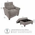 thumbnail image 4 of Bush Furniture Coventry Fauteuil d'Appoint avec Pouf, Tissu Chevron Beige, 4 of 7