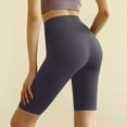 thumbnail image 2 of LIIPEE Women Yoga Pants Casual Solid Color Elastic High Waist Leggings Knee-Length Pants Trousers Female Stylish Fitness Daily Wear Pants,Purple,S, 2 of 5