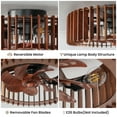 thumbnail image 4 of KAISITE 20" Farmhouse Walnut Fandelier Ceiling Fan with Lights  and Remote, 6 Speeds, 1/2/4/8 Hour Timer  for Dining Room, Living Room, Bedroom, 4 of 10