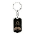 thumbnail image 1 of Bad Alien Stainless Steel or 18k Gold Premium Swivel Dog Tag Keychain, 1 of 8
