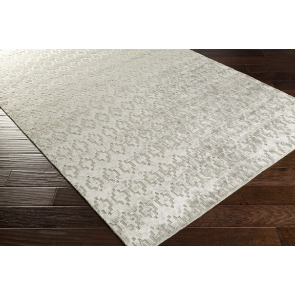 Hauteloom Lamoni Living Room, Bedroom Area Rug - Solid & Striped - Medium Gray - 2' x 3'