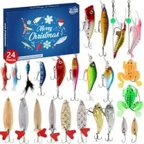 Fishing Advent Calendar 2025, 24 Days Countdown with Fishing Lures, Christmas Advent Calendar Gift for Fishers, Adult Men, Teen Boys, Christmas Advent Calendar 2025 Gift for Husband, Friend