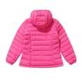 thumbnail image 2 of AUDeals Boys Girls Packable Puffer Jacket, Kids Hooded Lightweight Coat with Storage Bag, Warm Windproof Polyester Outerwear (Hot Pink, 13-14 Years), 2 of 6