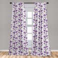 thumbnail image 5 of Ambesonne Art Nouveau Curtains, Bluebells Bouquet, Pair of 28"x84", Reseda Green Violet, 5 of 5