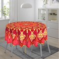 thumbnail image 2 of Mandala Red Waterproof Picnic Patio Party Round Table Cloth Cover Decorations Fabric 60 Inch Circular Tablecloth for 20-47 Inch Home Dining Room Kitchen Decor, 2 of 6