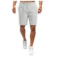 thumbnail image 2 of Miluxas Men's Casual Loose High Waist Drawstring Elastic Waist Solid Shorts with Pockets Gray M(M), 2 of 8