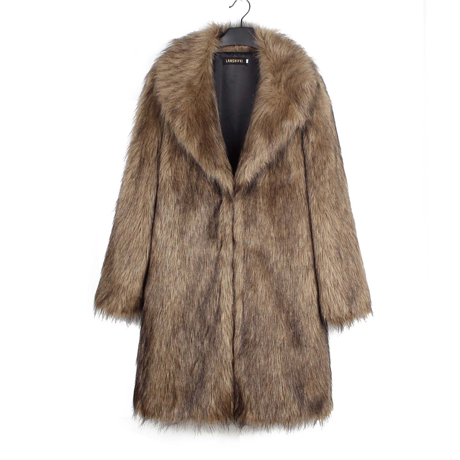 t4423 SHAREEF ECO FUR LONG COAT HALFBOY - ECO FUR LONG COAT