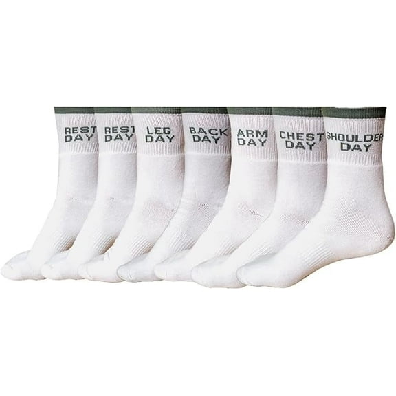 HYPD Athletic Crew Ankle Socks – 7 Pairs Cotton Men & Women Letter Print Socks for Running, Workout, Gym, Sports, Daily Wear