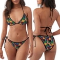 thumbnail image 3 of KLL Colored Guitars Print Bikini Set for Women,String Two Piece Halter Top Triangle Bikini Set with Tie Side Bottom Sexy Swimsuit Bathing Suits, 3 of 5