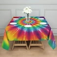 thumbnail image 3 of Rainbow Tie Dye Mandala Pattern Square Tablecloth,Waterproof Square Table Cover,Wipeable Spillproof Washable Table Cover for Home Kitchen Party Decor 60"x60"(152x152cm), 3 of 6