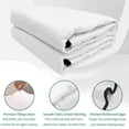 thumbnail image 4 of King Quilt Set 96''x106'', White Lightweight Summer Bedspread Coverlet Set with 2 Pillow Shams, Modern Minimalist Pure Soild Color Breathable All Season Quilt Bedding for Bedroom/Guest Room, 4 of 9