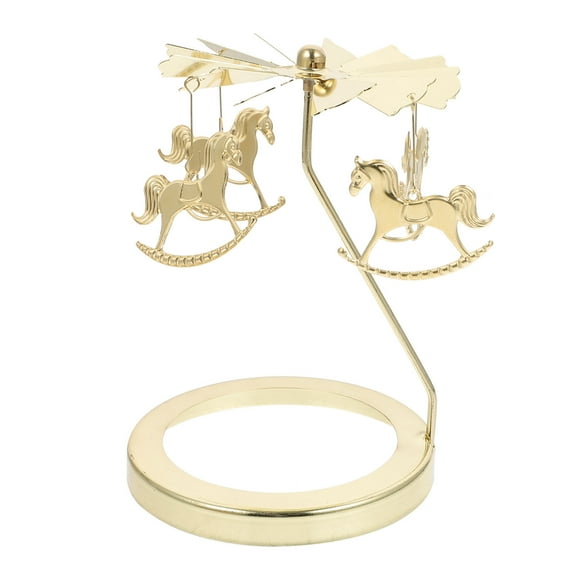 Merry-Go-Round Shaped Candle Holder Rotating Candlestick Iron Art Candle Holder