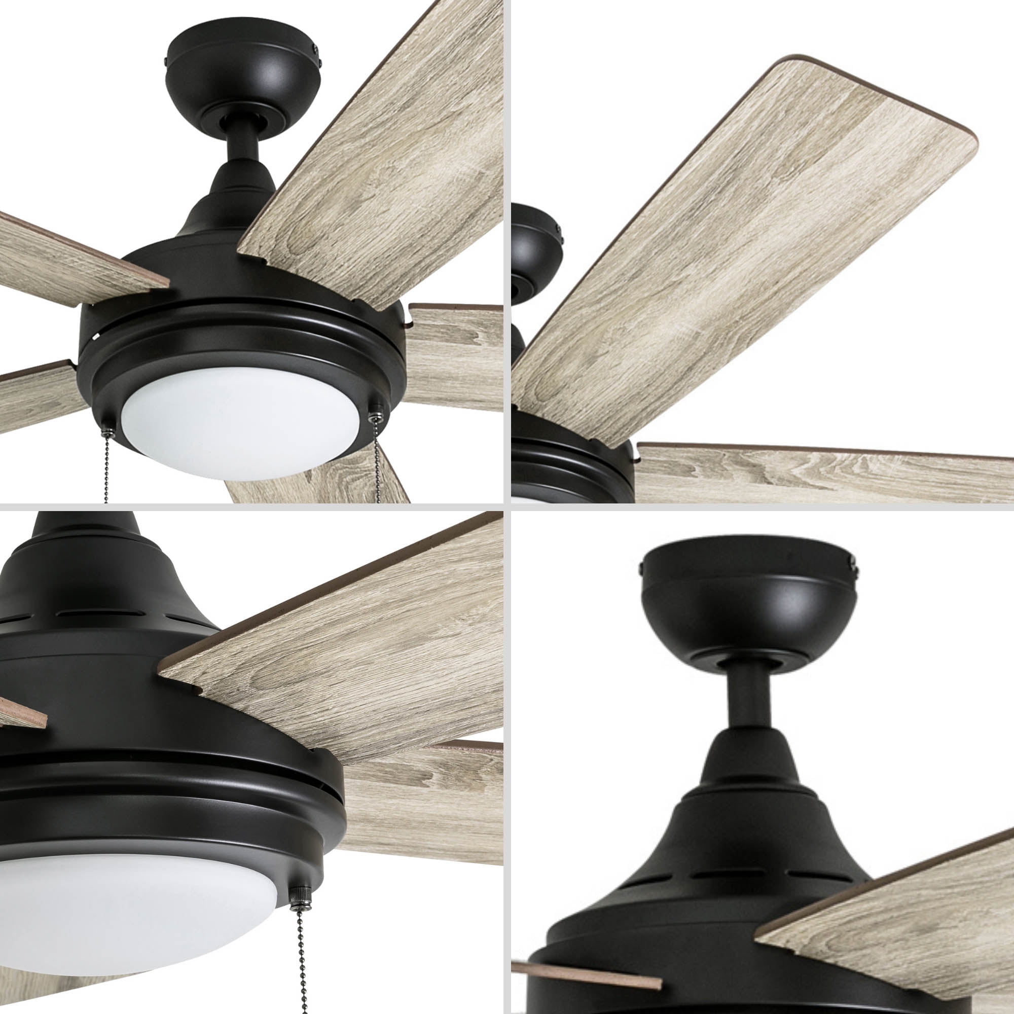 Honeywell Ventnor 52" Modern Bronze Ceiling Fan with Light, 5 Blades, Remote & Reverse Airflow