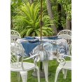 thumbnail image 2 of Outdoor Tablecloth with Umbrella Hole and Zipper, Blue Pumpkins Fall Round Table Cloth 60 Inch Waterproof Tablecloth, Thanksgiving Botanical Vintage Picnic Table Cover for Patio Camping, 2 of 7