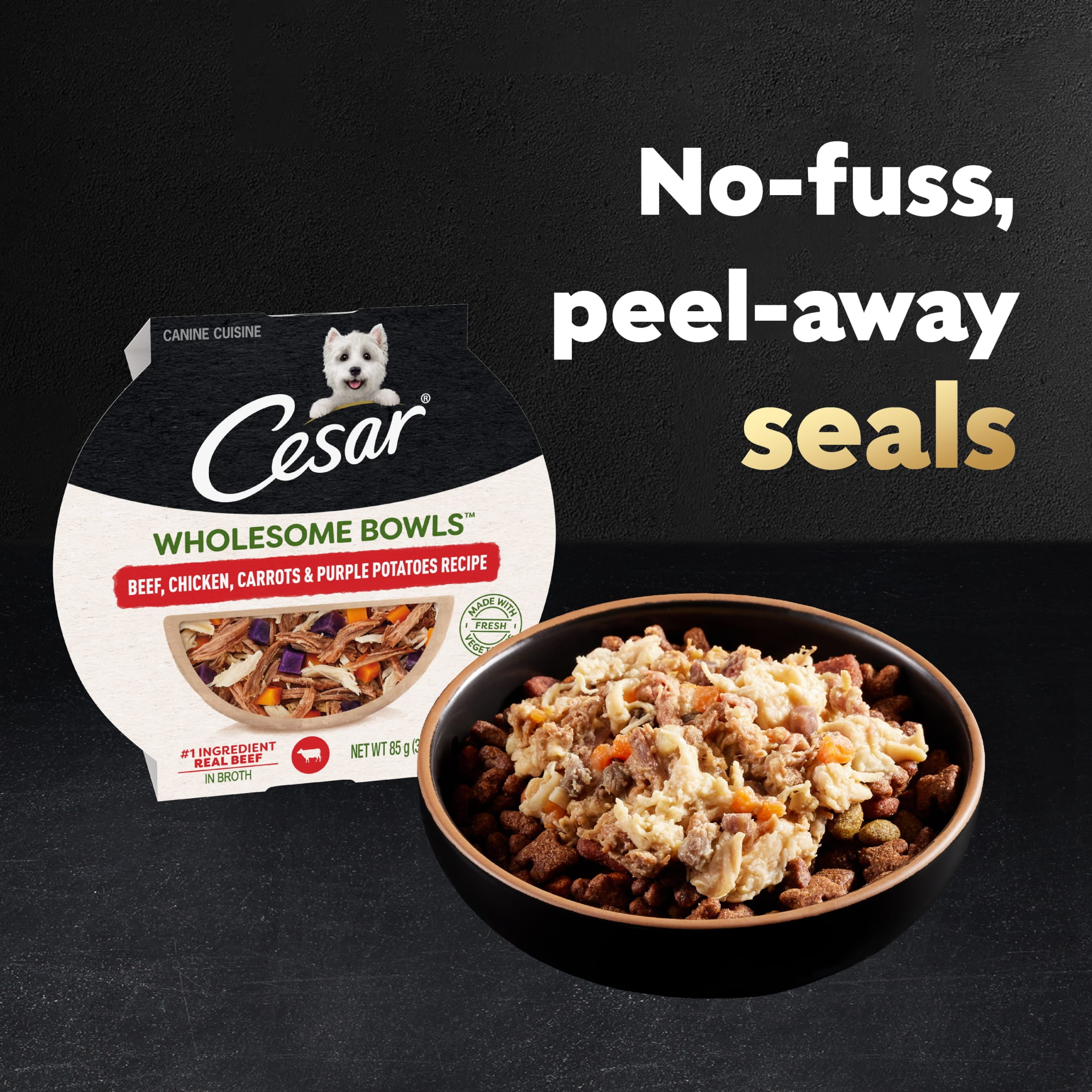 (8 pack) Cesar Wholesome Bowls Wet Dog Food Adult, 3 Oz