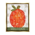 thumbnail image 3 of Stupell Industries Patterned Autumn Botanicals Pumpkin Welcome Sign Graphic Art Metallic Gold Floating Framed Canvas Print Wall Art, Design by Annie LaPoint, 3 of 5