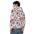 thumbnail image 4 of Honeii Red Blue Leaves Print Hoodies for Men, Pullover & Full Zip, Breathable Zip up Hoodie, Sweatshirt-X-Large, 4 of 5