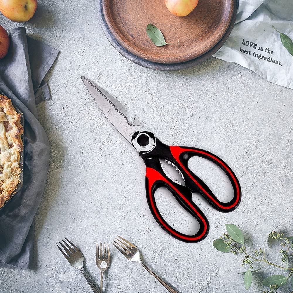 Casewin Kitchen Scissors Heavy Duty with Magnetic Sheath Scissors for  Fridge,Multipurpose Stainless Steel Kitchen Shears Food Utility Scissors  for