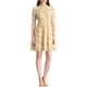 thumbnail image 2 of Vestido de gasa con volantes florales y mangas cortas abullonadas INSPIRE CHIC para mujer, talla M, color amarillo, 2 of 8
