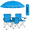 blue, variant on 2-person Camping Chair With Canopy, Folding Camp Chairs With Cup Holder, Cooler & Carry Bag, Table, 2 Person Portable Beach Chair, Detachable Canopy For Picnic Fishing, Outdoor Barbecue, Courtyard