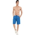 thumbnail image 5 of QPNGRP Mens Shorts Casual Adjustable Drawstring Elastic Waist Slim Shorts Lakeblue 34, 5 of 8
