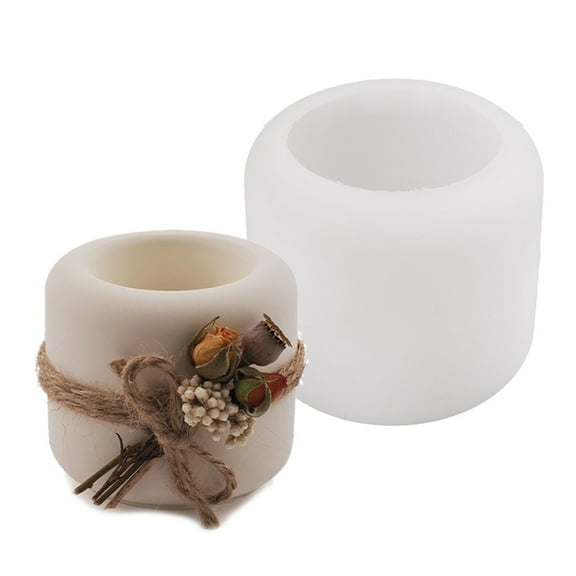CIYISON Cylinder Silicone Molds Tealight Base Molds Clay Molds for Tealight Holder Candle Holder Home Decorations, Epoxy Resin