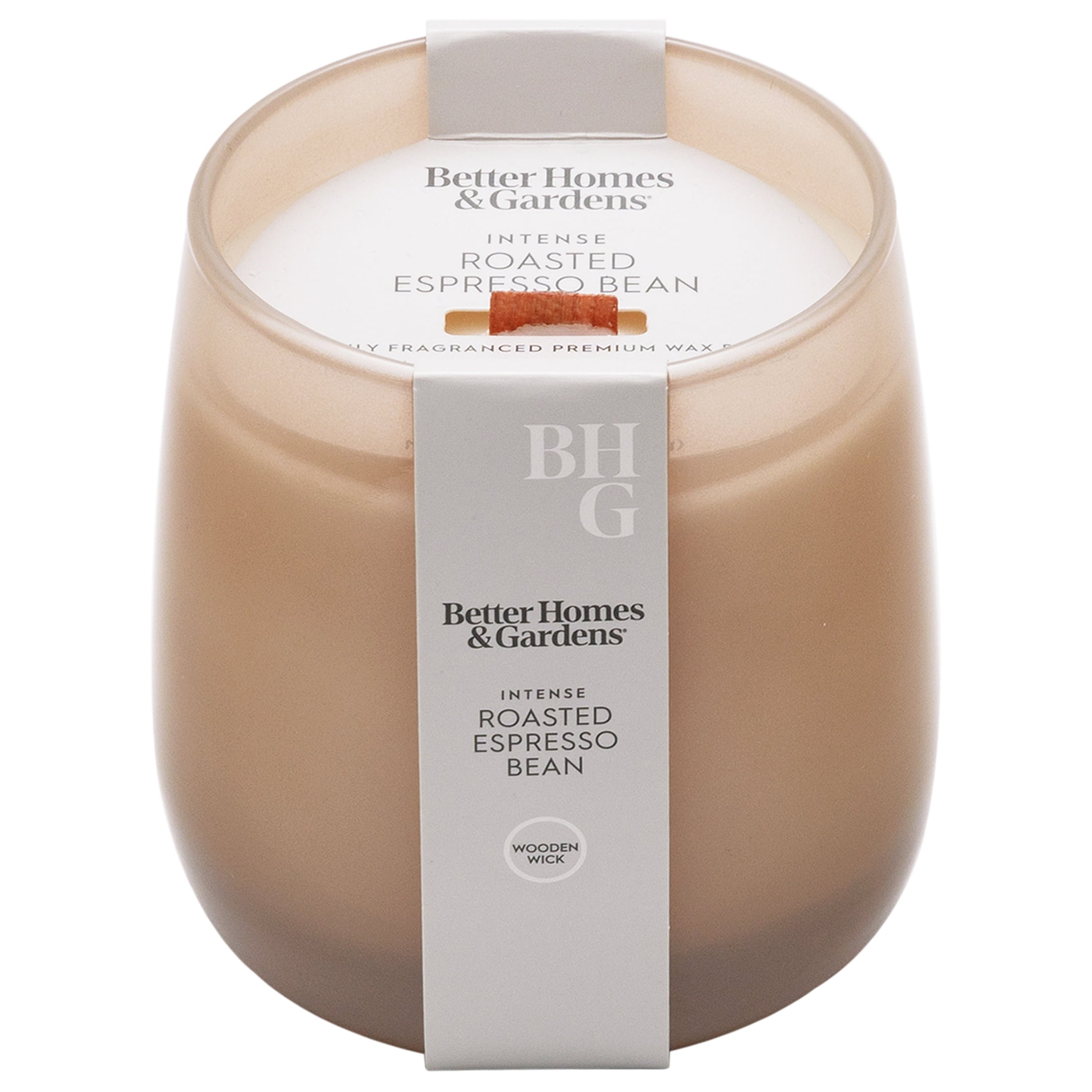 Better Homes & Gardens Intense Roasted Espresso Bean Scented Wooden 1-Wick Glass Jar Candle 14.5oz.