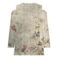 thumbnail image 4 of YEYLANERS Cold Shoulder Top for Women Dressy,Womens Eyelet 3/4 Sleeves Tops V Neck Tunic Shirts Floral Print Blouses Fall Sexy Loose O Ring Shoulder T Shirts 2024,Khaki,L, 4 of 5