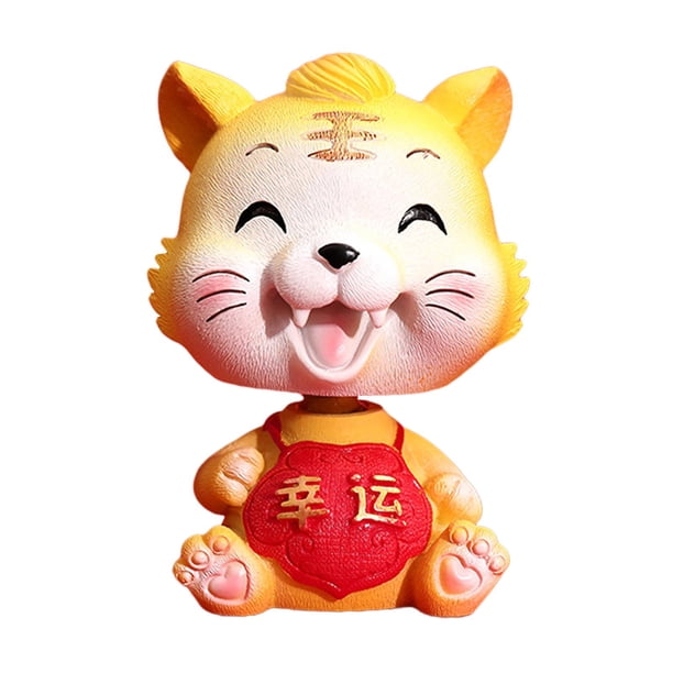 Figura de tigre de resina, animal chino, para jardín, adorno navideño afortunadamente