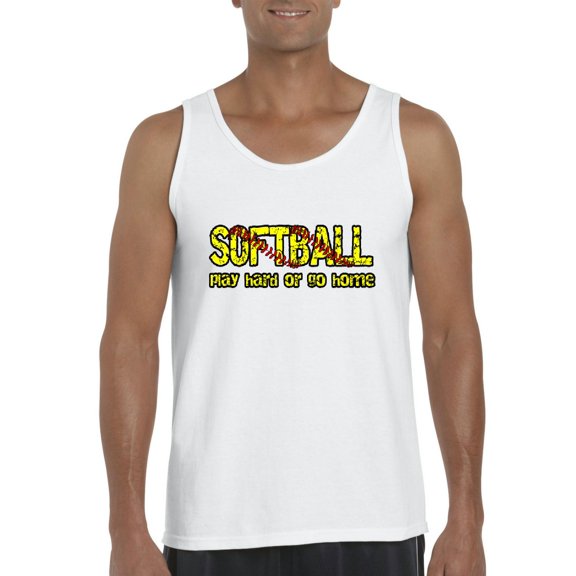 MmF - Men's Tank Top for Men, up to Men Size 3XL - Softball Play Hard or Go Home