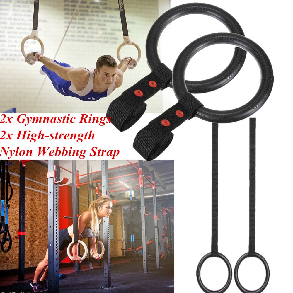 2Pcs Adjustable Portable Gymnastic Rings Olympic Shoulder Muscle