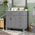 thumbnail image 6 of Kadyn Modern Bathroom Vanity,Bathroom Cabinet,36" Gray Modern Bathroom Vanity with Ceramic Sink, Soft Close Doors, 4 Drawers for Storage, 6 of 13