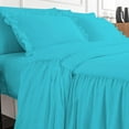 thumbnail image 5 of DNG Creations 4-Piece Long Ruffle Sheet Set 26-Inch Deep Pocket (Solid Turquoise - Full), 5 of 7
