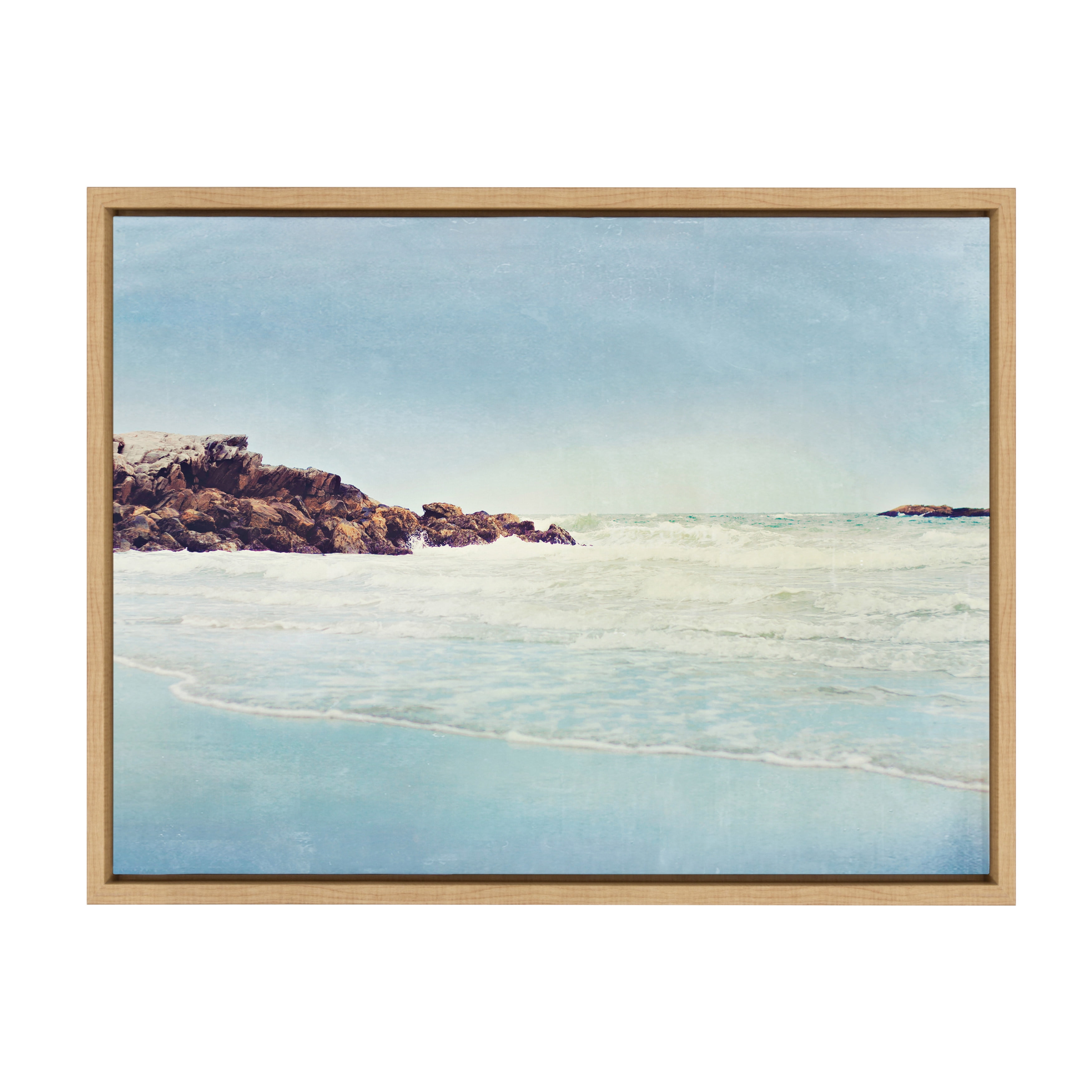 DesignOvation Sylvie Reflections Natural Framed Canvas Wall Art By