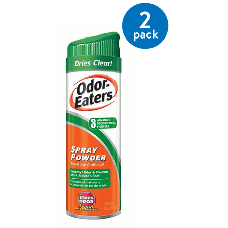 (2 Pack) Odor-Eaters Deodorant Foot Spray, Eliminates Odor, Anti-fungal, 4 (Best Cure For Foot Odor)